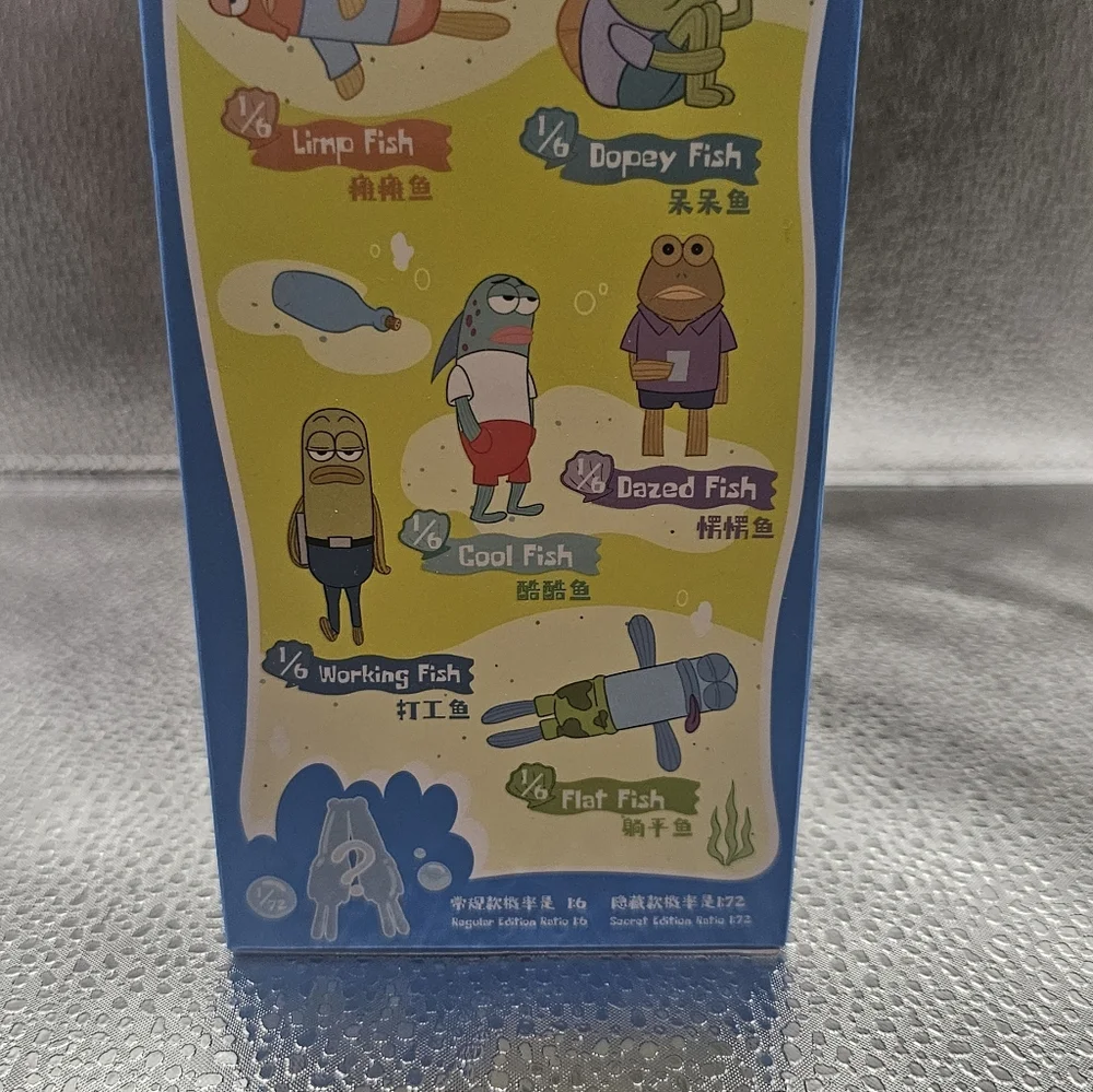 SpongeBob Bikini Bottom Buddies Limp Fish Plush Keychain Blind Box Opened - Picture 4 of 6